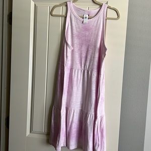 NWT Tiered Sleeveless Lavendar Tie Dye Dress
